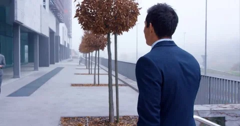Business Man Meets Potential Partner Who Shows Him The Way Stock Footage 69233635