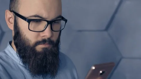 Business man messaging or texting using phone. communication and mobile technolo Stock Footage 105322161