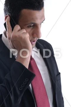 Business man with mobile phone Stock Photos