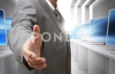 Business man offers handshake Stock Illustration