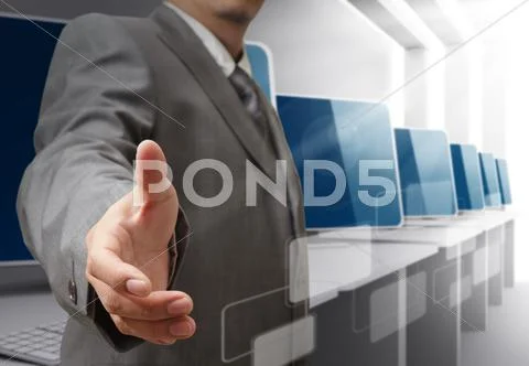 Business man offers handshake Stock Illustration