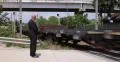 Business Man Passenger Wait Commuter Movement Cargo Train Passing Rural Station 4k or 4k+ Resolution