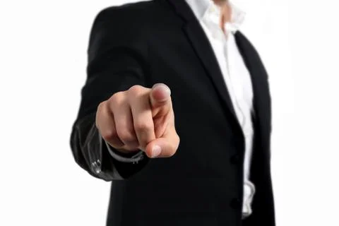 Business man pointing finger gesture Stock Photos