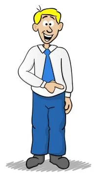 Business man pointing at something Illustrazione stock