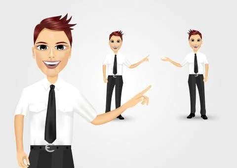 Business man pointing at something Stock-Illustration