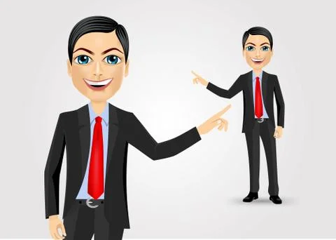Business man pointing at something 스톡 일러스트