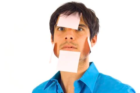 Business Man with Post it Note Stock Photos
