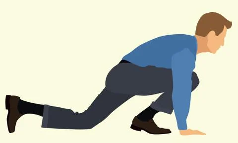 Business Man Preparing to Run Stock Illustration