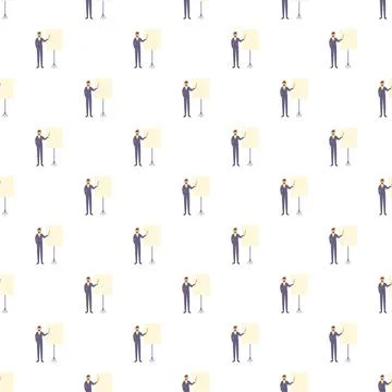 Business man presenting on flip chart pattern Stock Illustration
