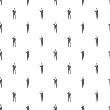 Business man presenting pointing hand seamless pattern イラスト素材