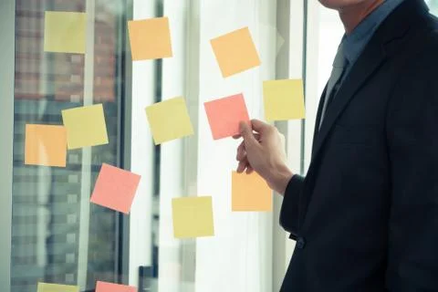 Business man presenting project plan and task in Agile process for team  in m Stock Photos