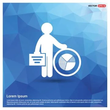 Business man with progress chart Icon Illustrazione stock