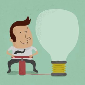 Business man pump bubble speech , eps10 vector format Stock Illustration