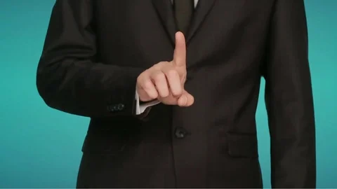 Business man push reverse button on touch screen. inscription Project Stock Footage 70885862