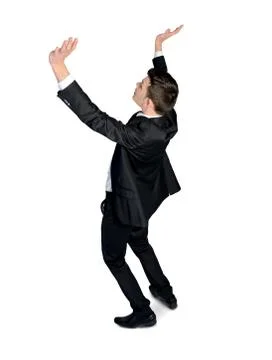 Business man push up something 스톡 사진