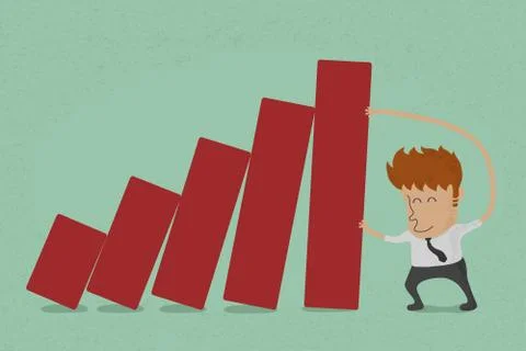 Business man pushing bar graph , eps10 vector format Stock Illustration