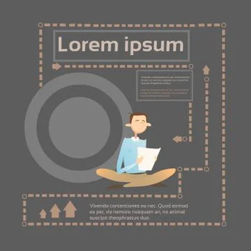 Business Man Read Document Student Study Abstract Background Ilustración de archivo
