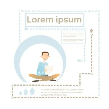 Business Man Read Document Student Study Abstract Background Ilustración de archivo