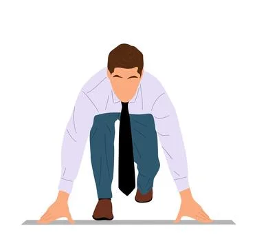 Business man ready to start vector isolated. Stock Illustration