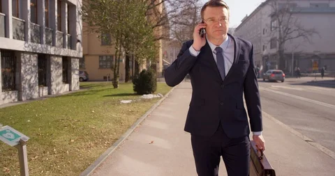 Business Man Refusing To Give An Interview Stock Footage 129013032
