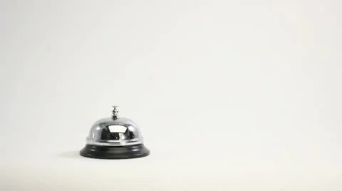 Business man ringing reception bell Stock Footage 10740527