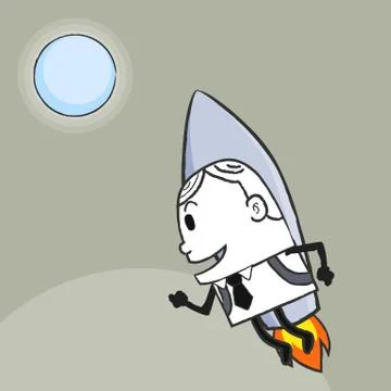 Business man rocket Stock Illustration
