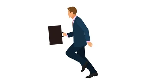 Business Man Running with Briefcase Stock Footage 111536892