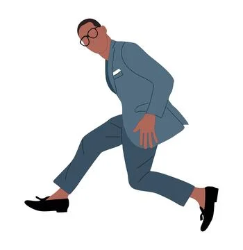 Business man running vector isolated on white. Stock Illustration