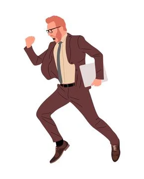 Business man running vector isolated on white. Stock-Illustration