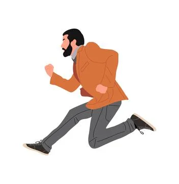 Business man running vector isolated on white. Stock-Illustration