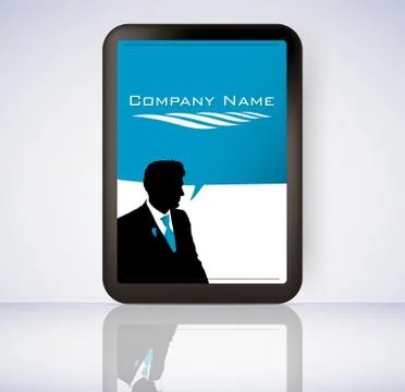 Business man screen tablet computer Stock Illustration
