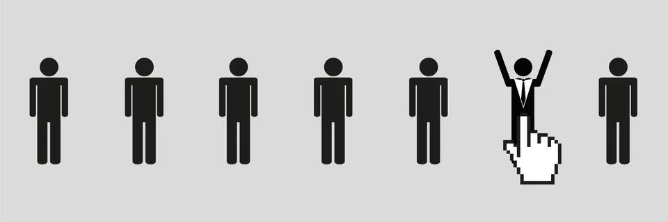 Business man is selected with the mouse cursor pictogram Ilustración de archivo