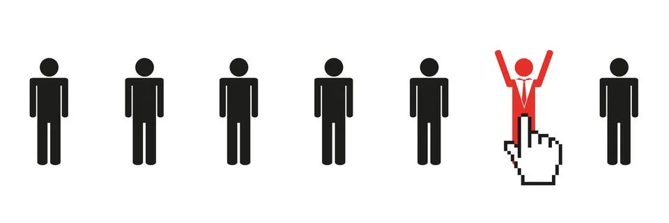Business man is selected with the mouse cursor pictogram Ilustración de archivo