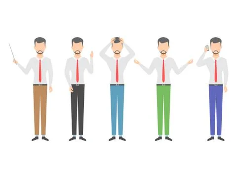 Business man set characters Stock Illustration