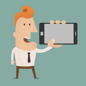 Business man show smart phone , eps10 vector format Stock Illustration