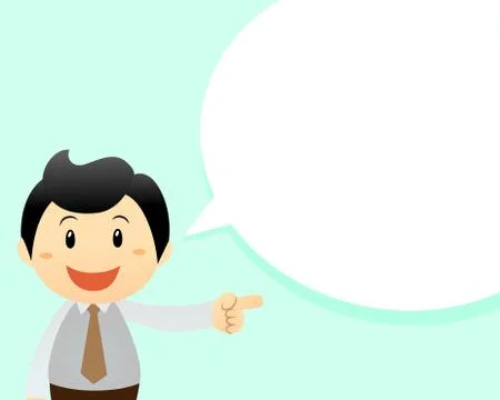 Business man with speech bubble Stock Illustration