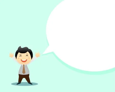 Business man with speech bubble Stock Illustration