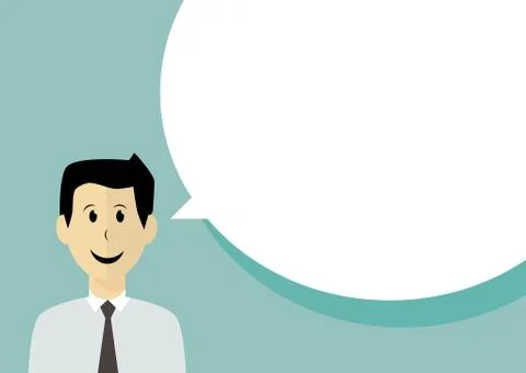 Business man with speech bubble Stock Illustration