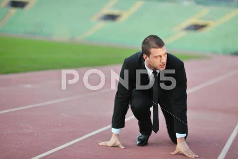 Business man in sport Stock Photos