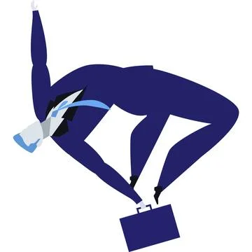 Business man in suit falling vector icon Stock Illustration