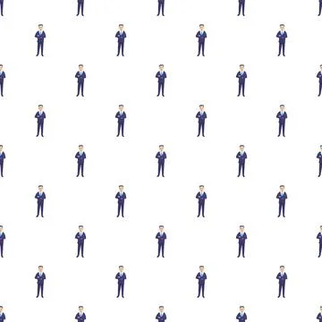 Business man in suit grid pattern repeating Stock Illustration