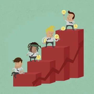 Business man symbols of graph progress , eps10 vector format Stock Illustration