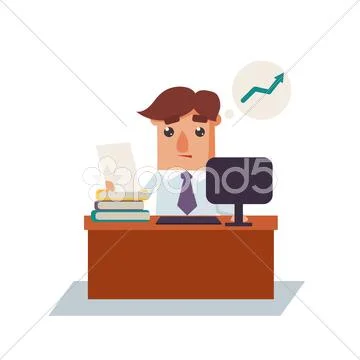 Business Man Thinking Cartoon Character Vector Illustration Stock Illustration