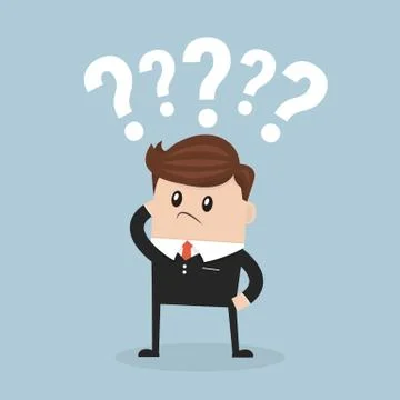 Business man thinking of choice, flat design, vector Stock Illustration