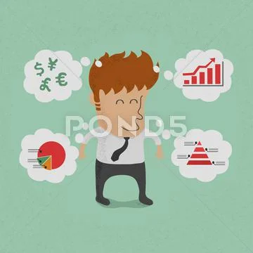 Business man thinking of his plans , eps10 vector format Stock Illustration