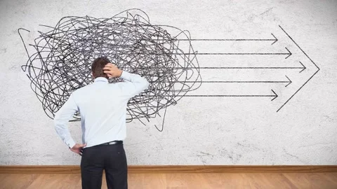 Business Man Thinking To Solve Difficult... | Stock Video | Pond5