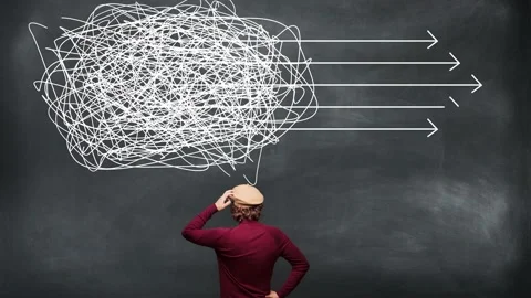 Business Man Thinking To Solve Difficult... | Stock Video | Pond5