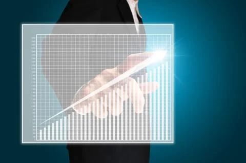 Business man touch graph Stock-Illustration