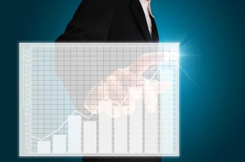 Business man touch graph Stock-Illustration