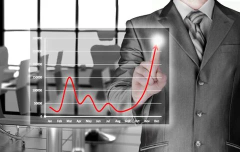 Business man touching light of idea Stock Illustration